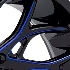 Gloss Black Milled Blue