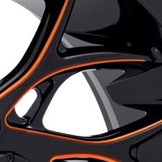 Gloss Black Milled Orange