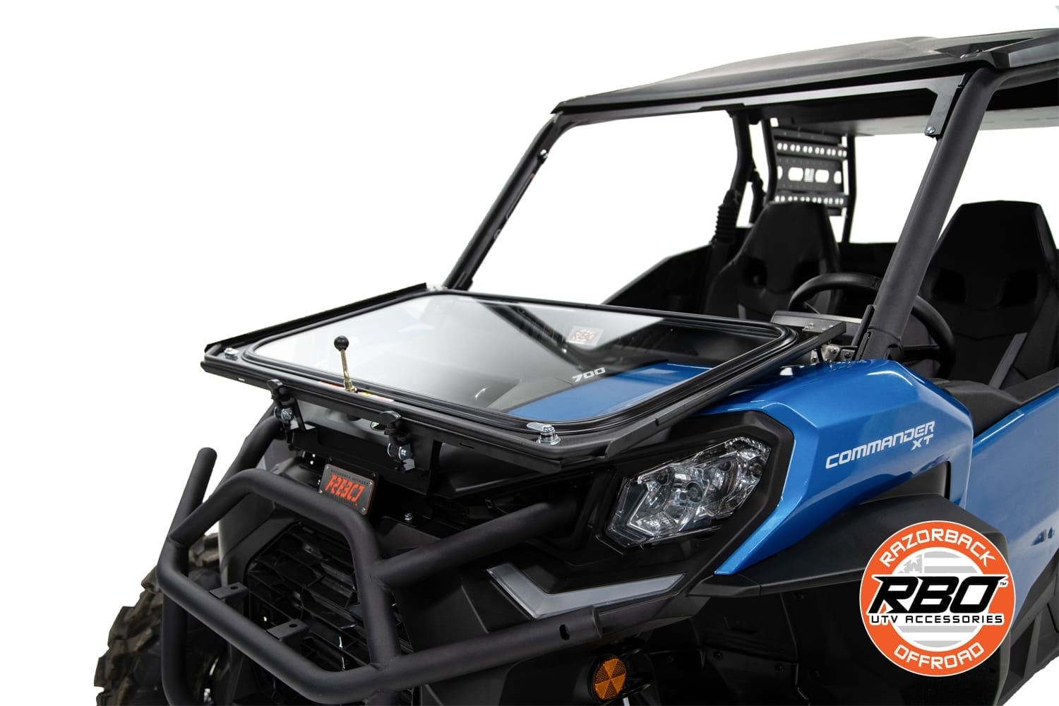 Razorback Can-am Commander Folding Glass Windshield