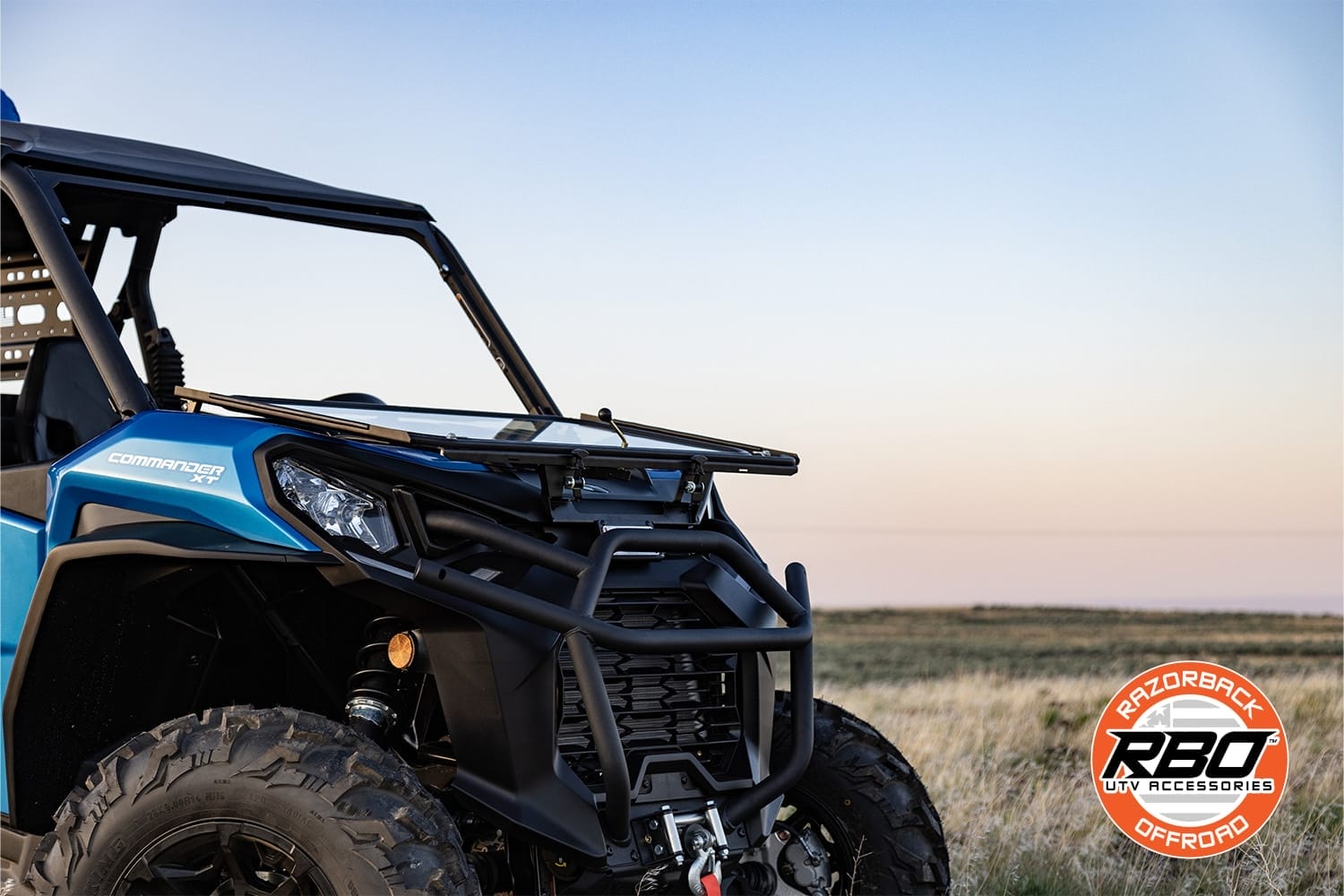 Razorback Can-am Commander Folding Glass Windshield