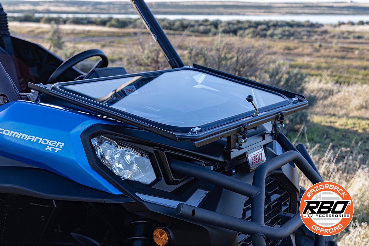 Razorback Can-am Commander Folding Glass Windshield