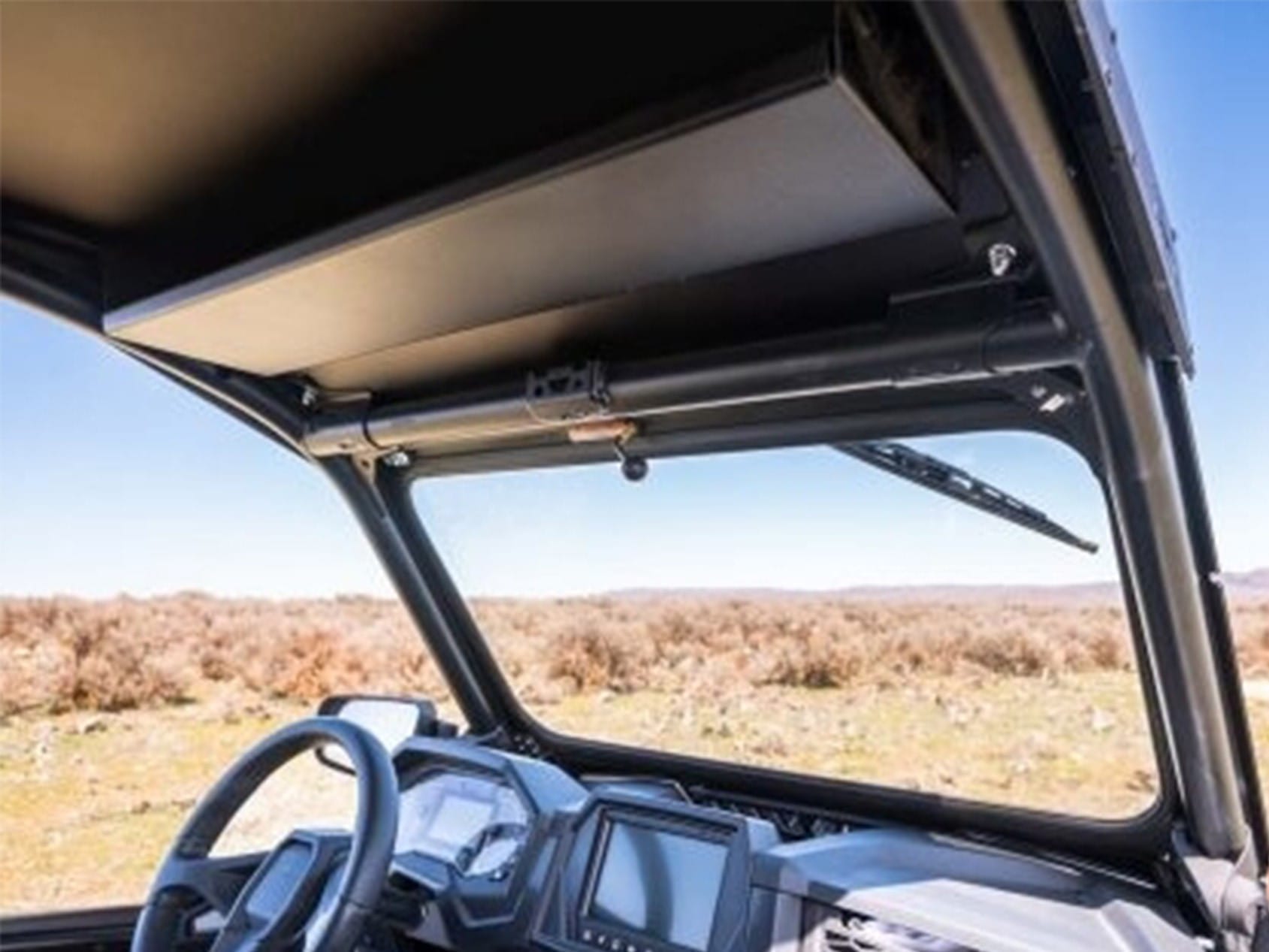 Razorback Polaris Rzr Folding Glass Windshield, Included Roof