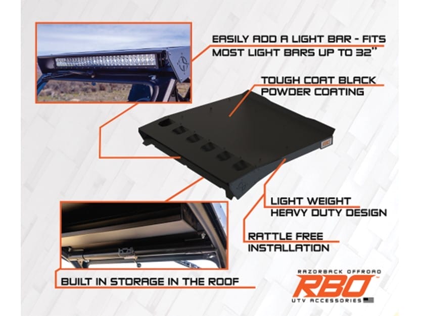 Razorback Polaris Rzr Folding Glass Windshield, Included Roof