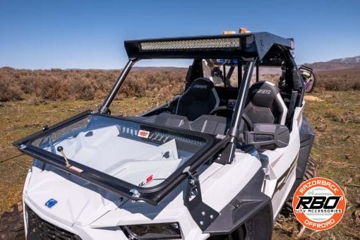 Razorback Polaris Rzr Folding Glass Windshield, Included Roof