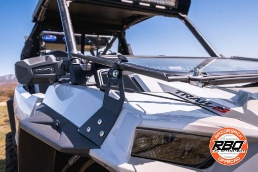 Razorback Polaris Rzr Folding Glass Windshield, Included Roof