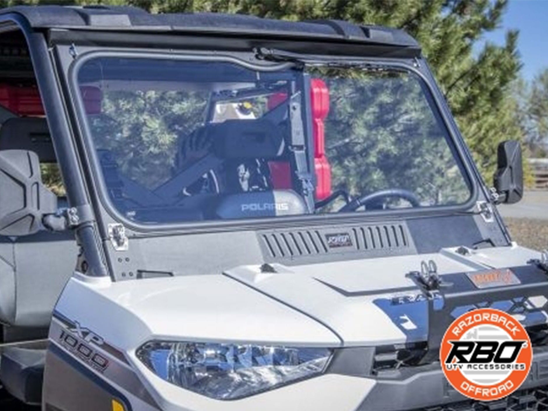 Razorback Polaris Ranger Folding Glass Windshield