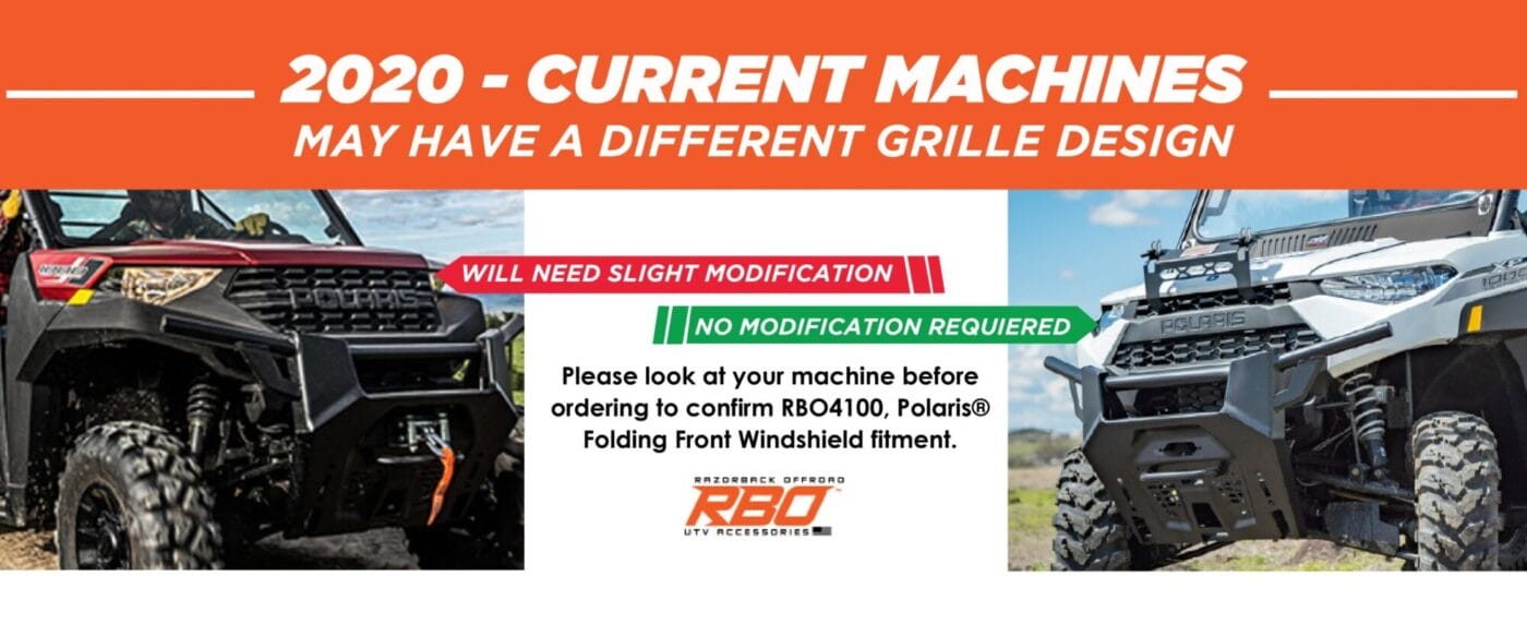 Razorback Polaris Ranger Folding Glass Windshield
