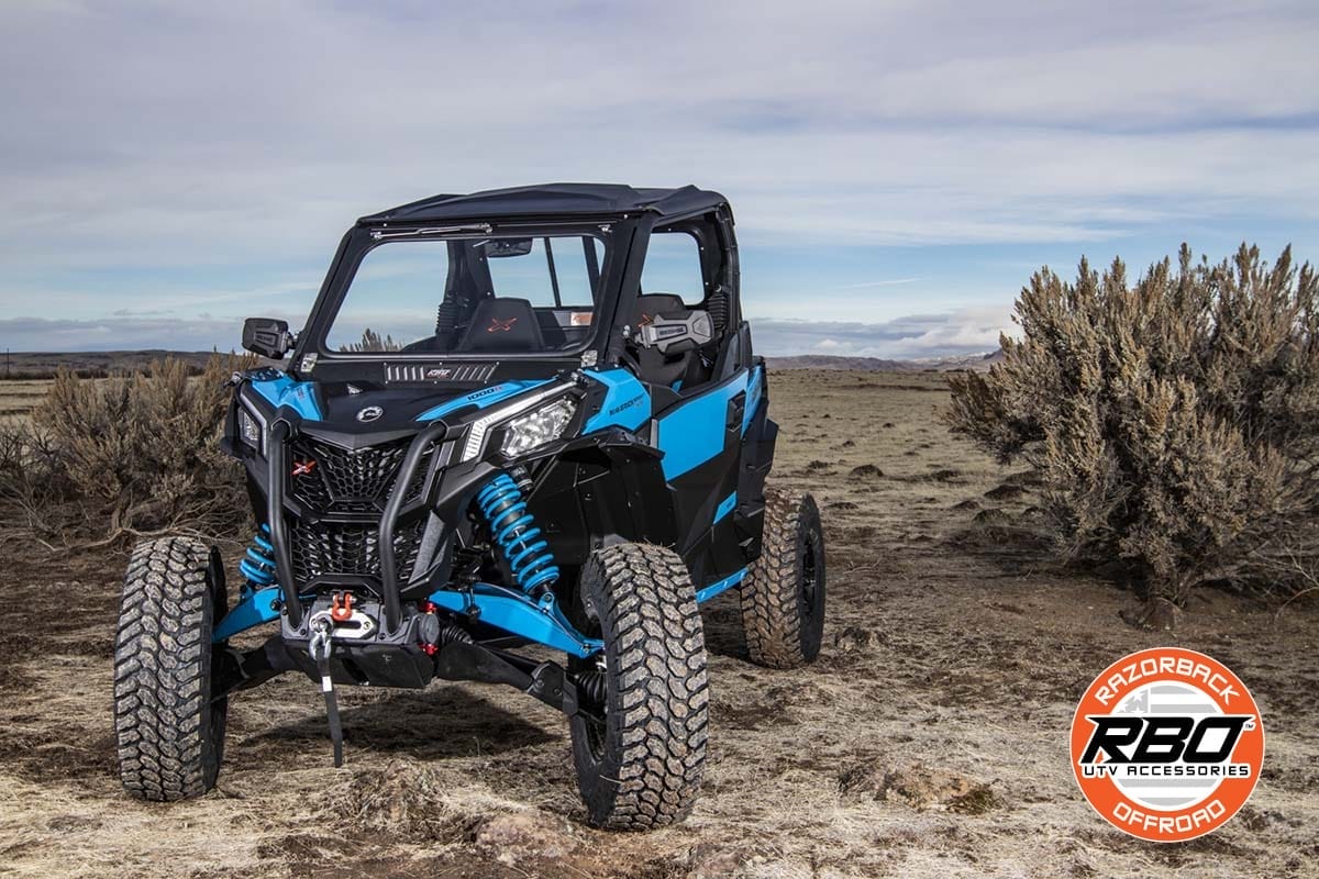 Razorback Can-am Maverick Folding Glass Windshield, Trail And Sports