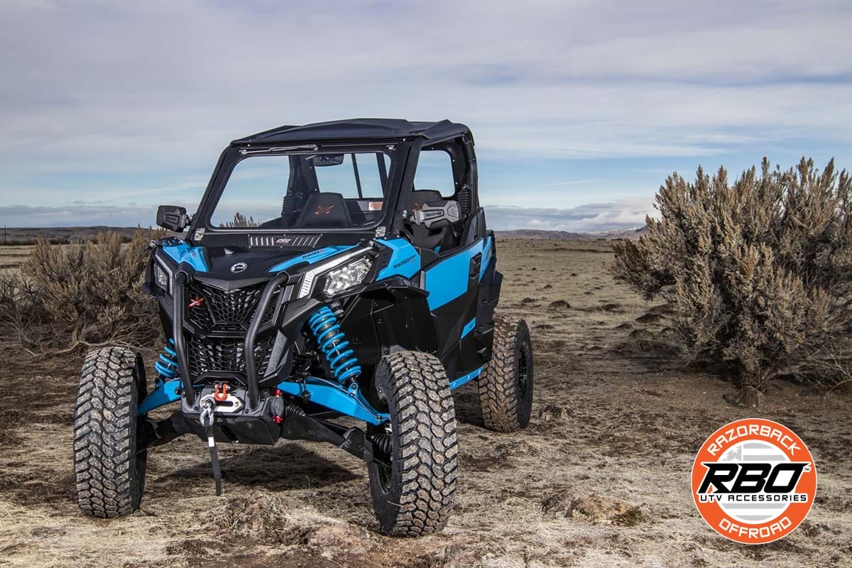 Razorback Can-am Maverick Folding Glass Windshield, Trail And Sports