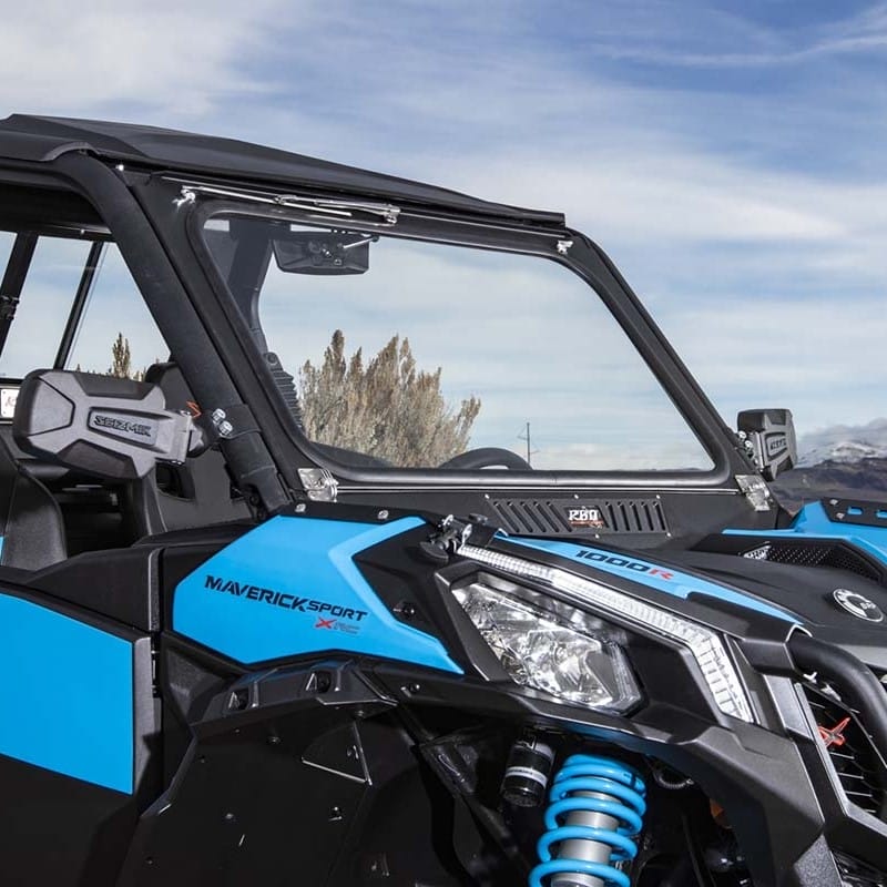 Razorback Can-am Maverick Folding Glass Windshield, Trail And Sports
