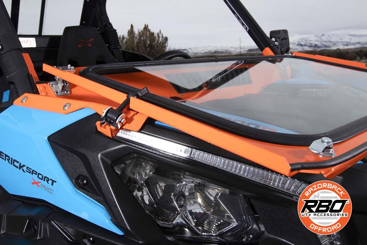 Razorback Can-am Maverick Folding Glass Windshield, Trail And Sports