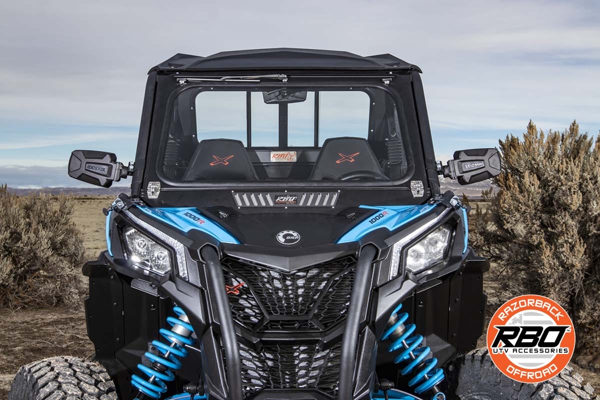Razorback Can-am Maverick Folding Glass Windshield, Trail And Sports