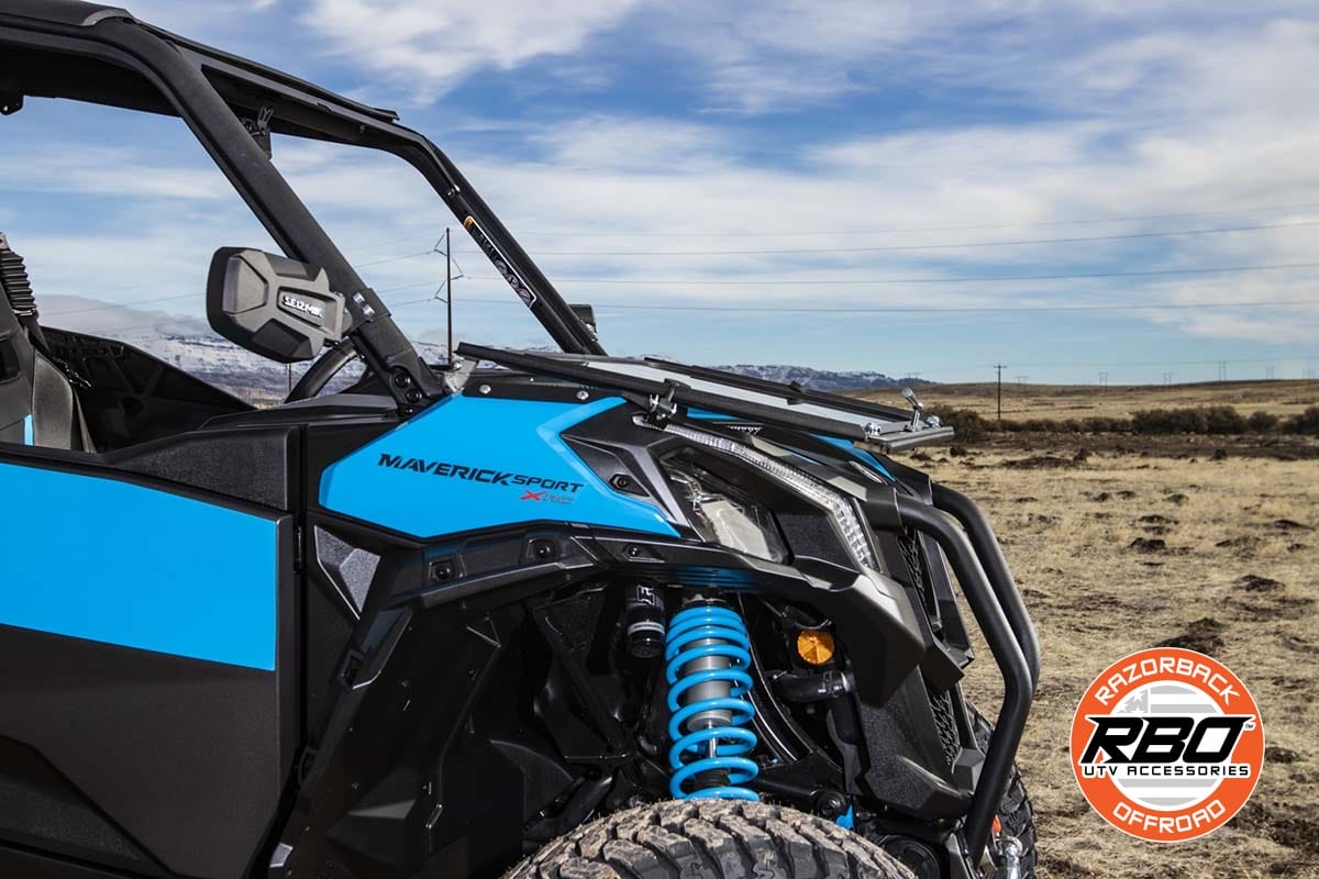 Razorback Can-am Maverick Folding Glass Windshield, Trail And Sports