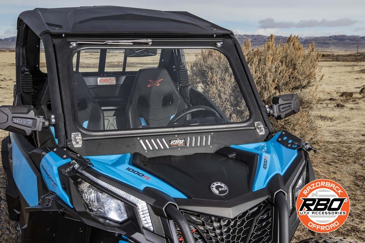 Razorback Can-am Maverick Folding Glass Windshield, Trail And Sports