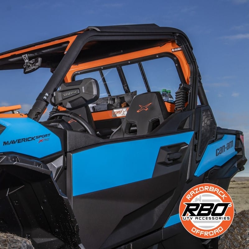 Razorback Can-am Maverick Rear Glass Window, Sliding Trail And Sports