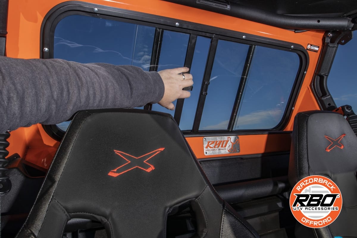 Razorback Can-am Maverick Rear Glass Window, Sliding Trail And Sports