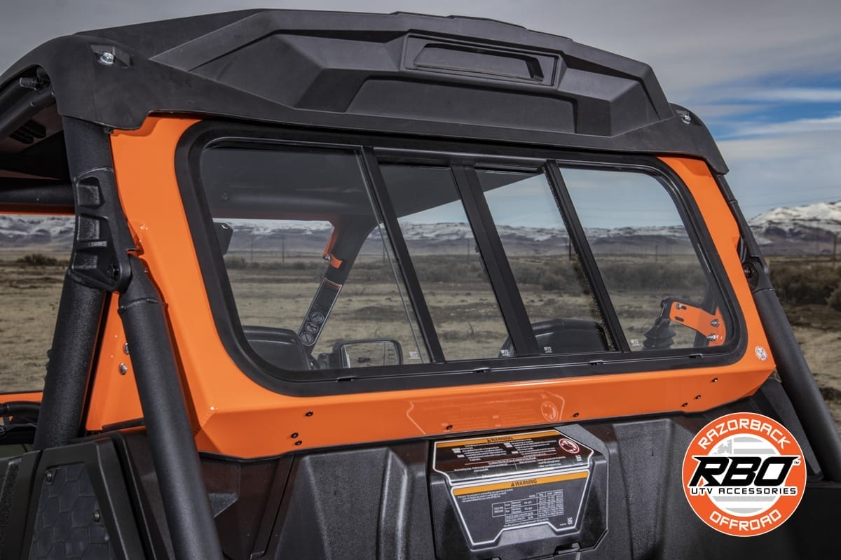 Razorback Can-am Maverick Rear Glass Window, Sliding Trail And Sports