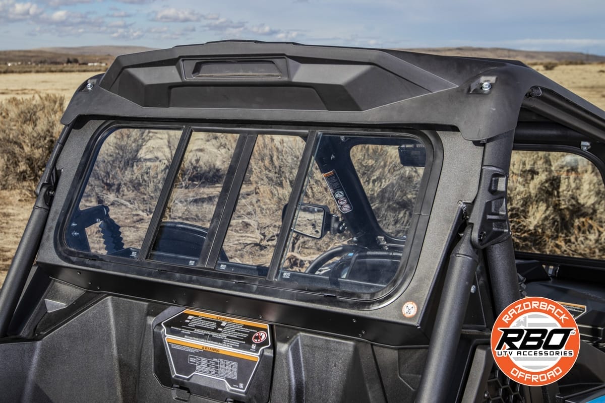 Razorback Can-am Maverick Rear Glass Window, Sliding Trail And Sports