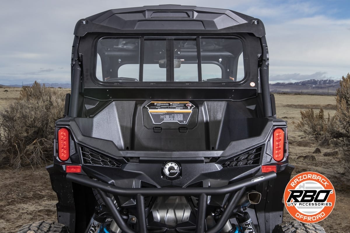 Razorback Can-am Maverick Rear Glass Window, Sliding Trail And Sports