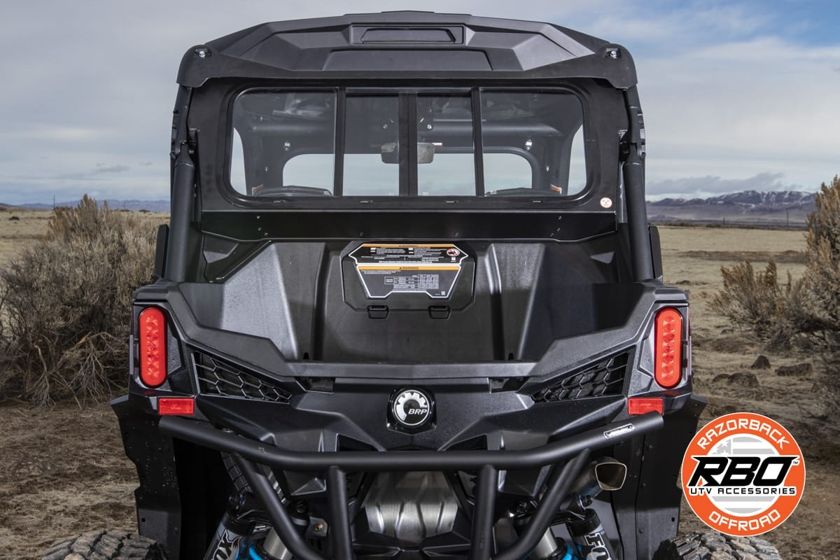 Razorback Can-am Maverick Rear Glass Window, Sliding Trail And Sports