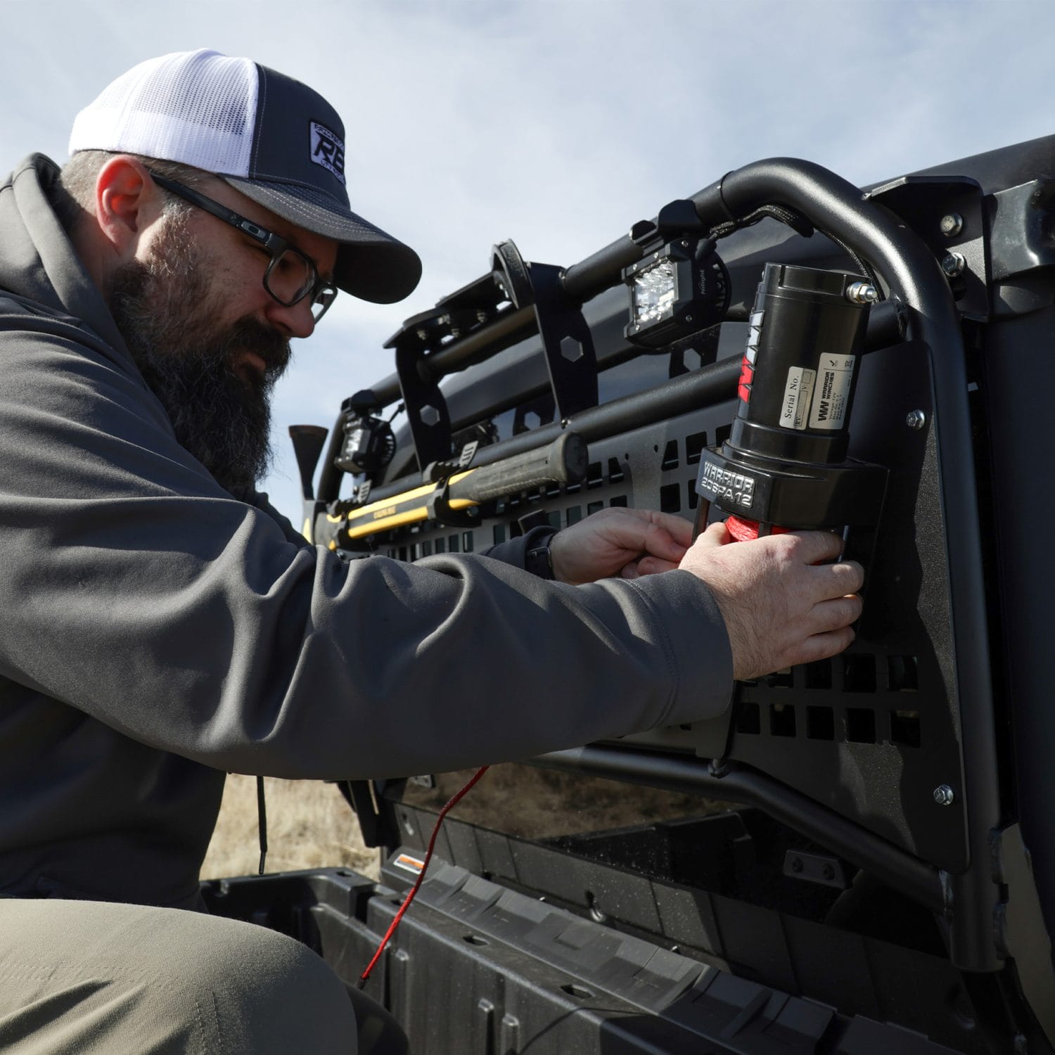 Razorback Can-Am Defender Headache Rack, Winch