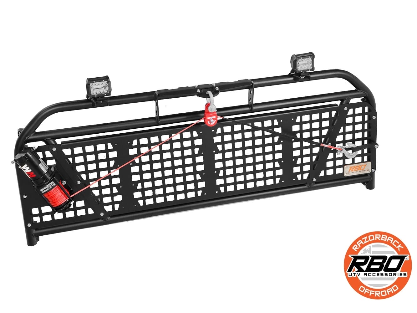 Razorback Polaris Ranger Headache Rack, Winch