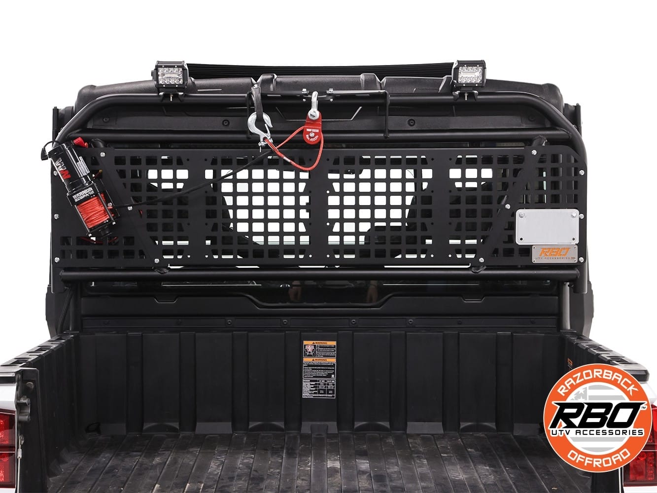 Razorback Polaris Ranger Headache Rack, Winch